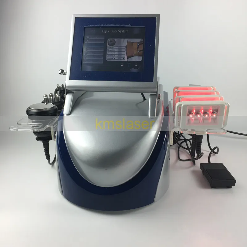 5 i 1 kavitation RF Lipo laserfettsugning Radiofrekvens ansiktslyftkroppsbantning Fettavlägsnande Cellulit Reduktion Kroppsdetox spa-maskin