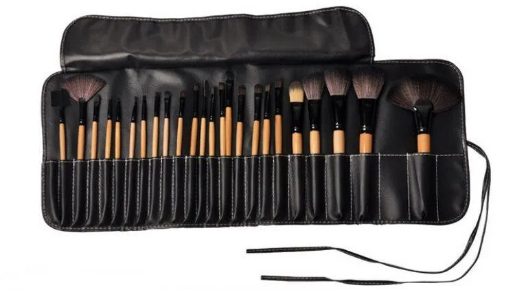 Pennelli trucco 24 pezzi / set i Make Up Kit pennelli cosmetici ombretto Pennelli trucco articoli di bellezza da toilette con borsa in PU