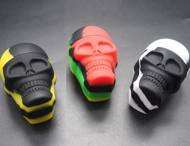 new skull shape small silicone jars dab wax container 15ml nonstick silicone container food grade silicone customized dab tool storage box