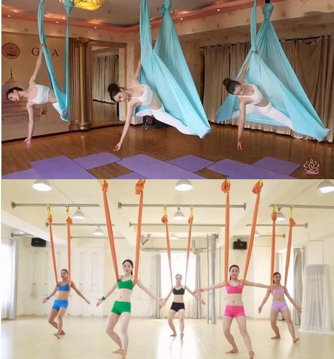 Yoga Swing bed Yoga exercise Aerial Hammock Flying Yoga Strap Elastic Decompression Inversion Therapy Anti-Gravity belt trapeze hammocks