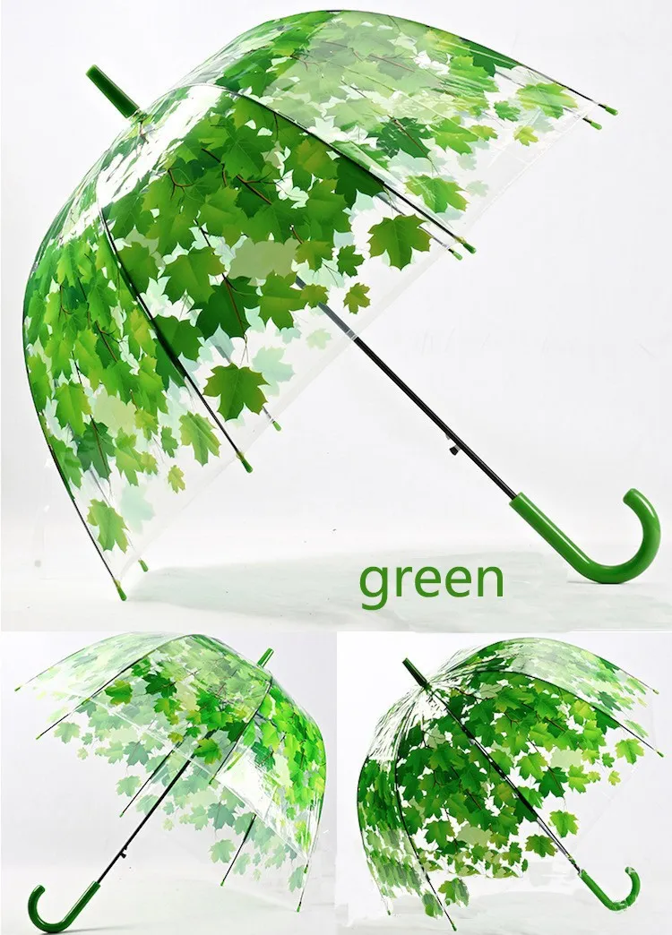 Simanfei Maple Leaf Leaves Cage Umbrella Transparent Rainny Sunny Umbrella Parasol Cute Umbrella Women Cute Clear Apollo Princess