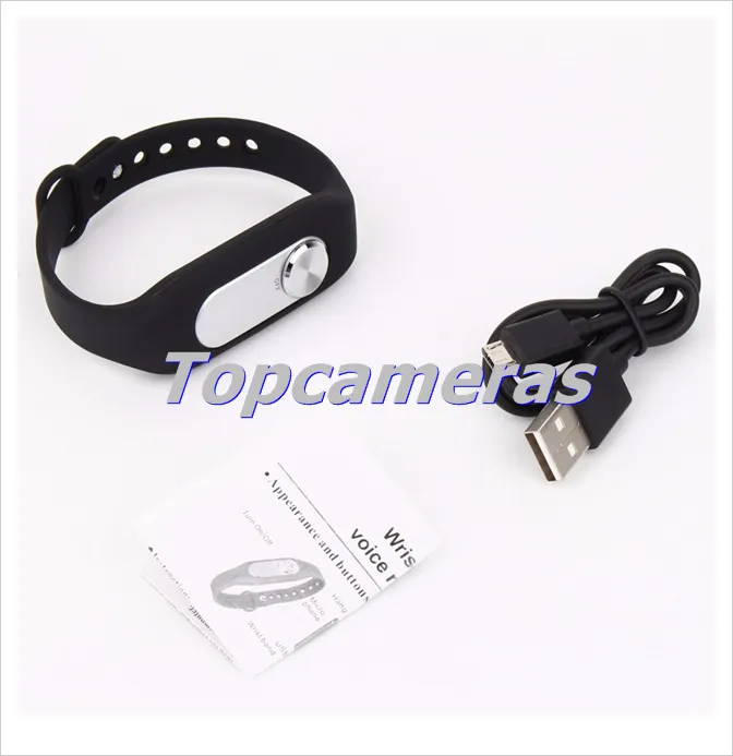 Grabadora de voz digital con bolígrafo de pulsera de 16GB Grabación de sonido de pulsera 280 horas