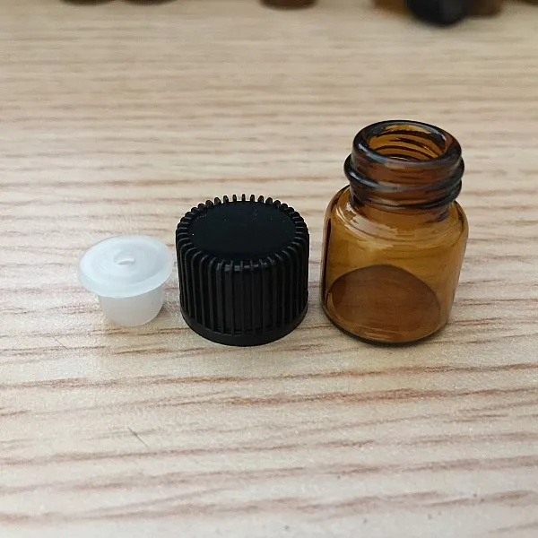 1ml 1/4 Dram Amber Mini Glass Bottle 1cc Amber Sample Vial Small Essential Oil Bottle Travel Mus