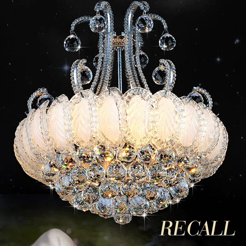 Silver Gold Crystal Chandelier Lighting Fixture Modern Chandeliers Lights Lustres Lamps American European Home Indoor Lighting AC90V-260V