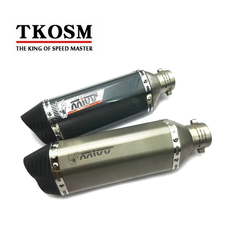 TKOSM Mivv Carbon Fiber Color 35-51mm Motorcycle Exhaust Muffler Pipe SC Escape Moto Exhaust CB400 TMAX530 CBR125 Z800