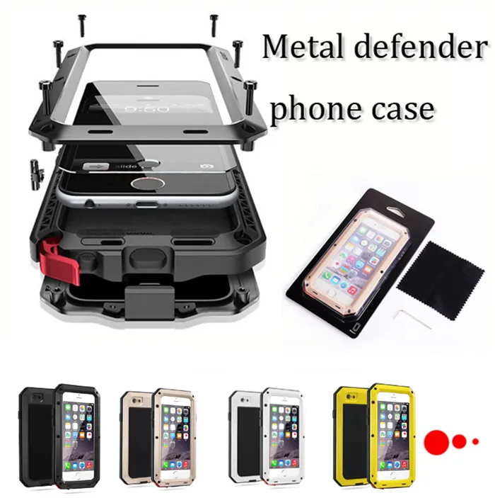 Cell Phone Cases Metal Case For iphone 12 xs max Huawei p30 mate 30 Note 20 S10 S9 PLUS with tempered glass cover shockproof Waterproof case 6U2F