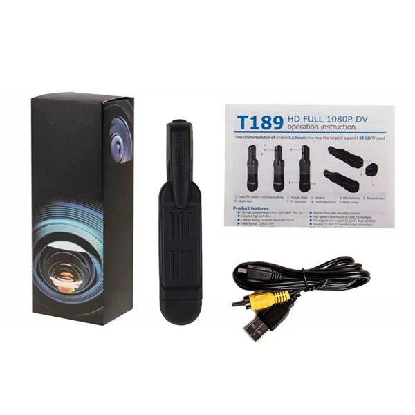 1080P Pocket Body Camera With Clip T189 Mini Pen Camera Meeting