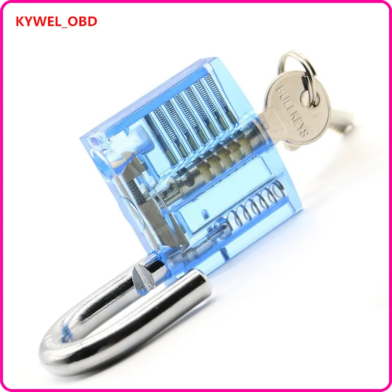 Transparent synlig plockning Cutaway Practice Paklock Lock Blue Color Locksmith Tool