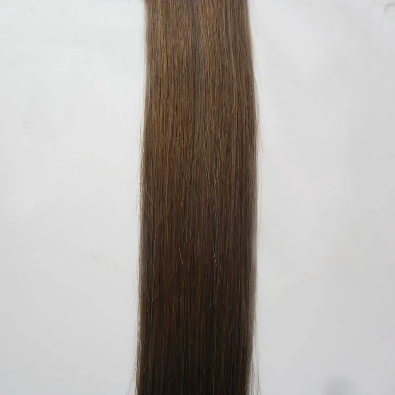 Extensões de cabelo sem costura de pele de trama 40 peças # 6 Médias remy Marrom extensões de cabelo humano fita adesiva 100g em extensões de cabelo humano