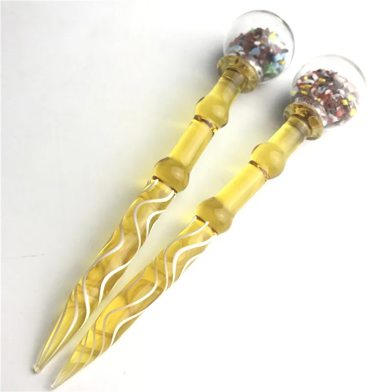 5 Inch Glass Dabber Tool Colorful Thick Pyrex Vaporizer Oil Wax Dab Tools for Water Pipes Smoking Carb Cap Water Pipes