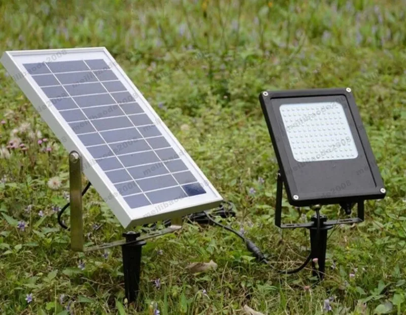 2017 120 LED 3528 SMD Solar Powered Panel Floodlight Body Solar Light Sensor Utomhus Trädgård Landskap Spotlights Lampa 6V 6W MYY