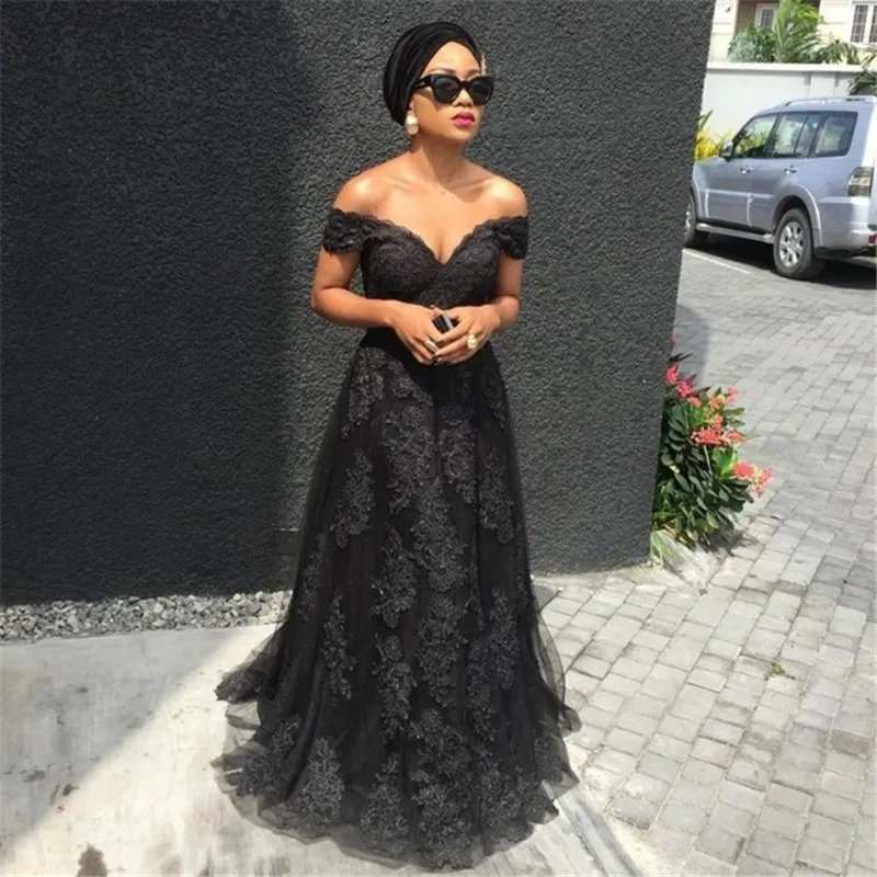 Compra Vestido De Noche Negro 2017 Vestido De Fiesta De Casamento Simple  Off The Shoulder Barato Vestidos Largos Hechos En China Barato | Entrega  Rápida Y Calidad | Es.Dhgate