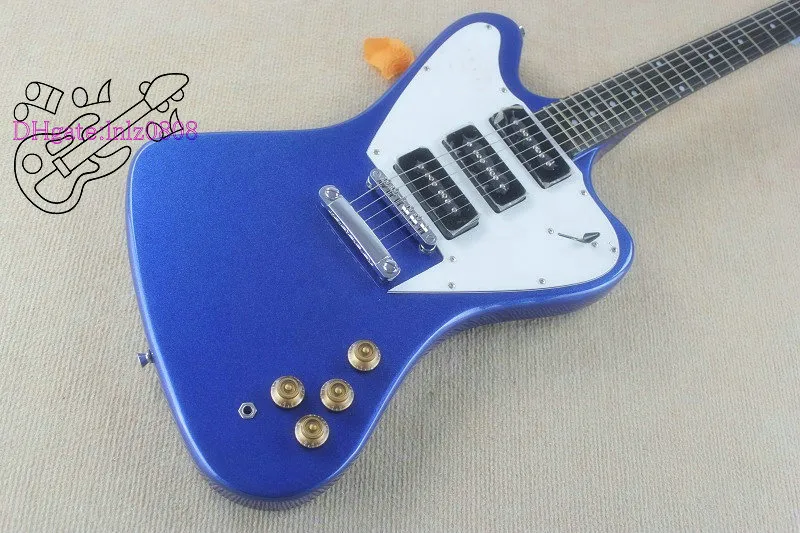 Frete grátis custom shop azul 6 cordas guitarra elétrica p90 captadores altos frete grátis instrumentos musicais