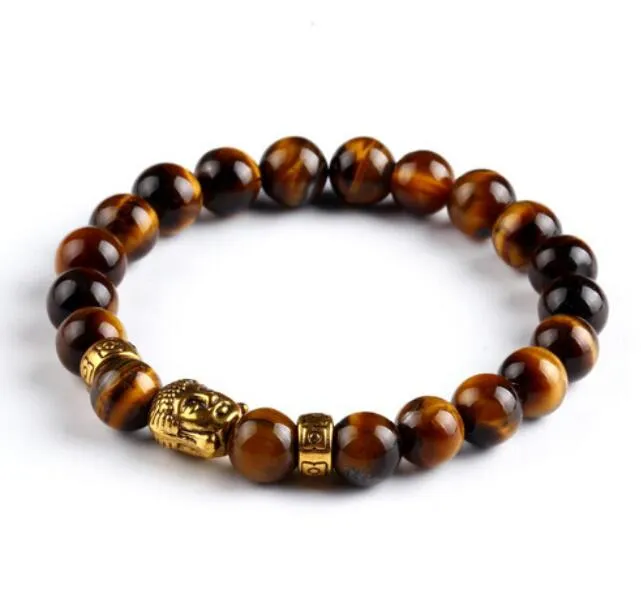 Pierre de lave Onyx perle bouddha Bracelet bouddha noir Yoga bracelets hommes femmes Mujer Pulseras bijoux de mode
