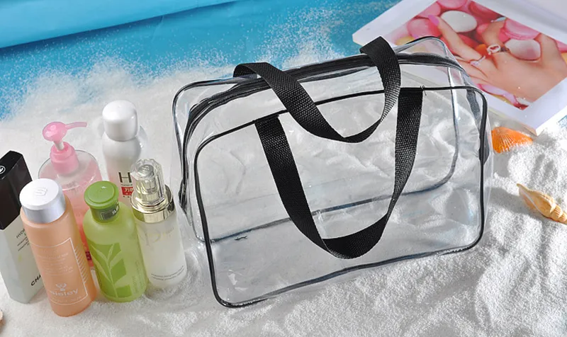 3 pièces ensemble sac de lavage voyage essentiel Transparent étanche toilette lavage fournitures de bain sac de rangement maquillage sacs à cosmétiques pochette en PVC