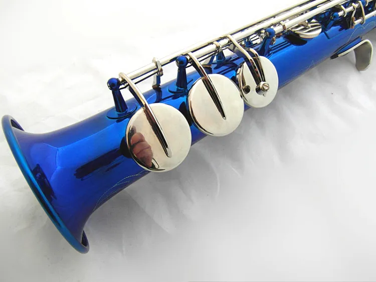 Suzuki высокое качество B плоский сопрано саксофон классический синий краска Серебряный ключ музыкальные инструменты сопрано саксофон