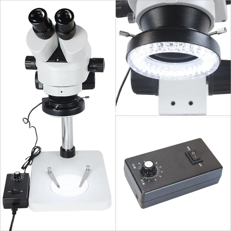 Freeshipping 144 LED-ringlamp Hoge licht Energiebesparende 9-faseknop Pas Microscope Accessoires Kwaliteit Stereo Microscope Auxiliary Tool