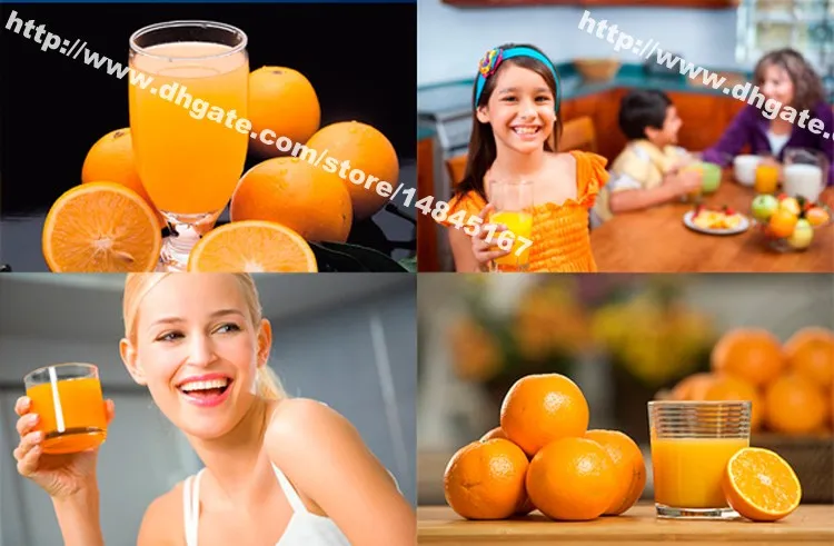 Gratis frakt Commercial Manual Feed Automatic Fresh Fruit Lemon Orange Juicer Squeezer Extractor Dispenser Vending Orange Juice Machine