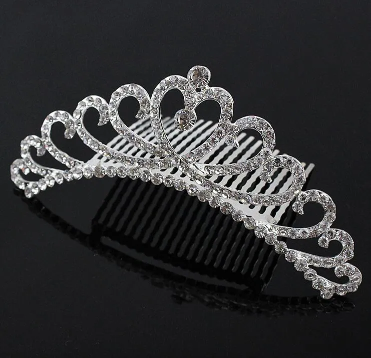 Prachtige Mini Crystal Rhinestone Diamante Bruids Prinses Kroon Haarkam Tiara Feest Bruiloft Vrouwen Meisje Cadeau Sieraden8558863
