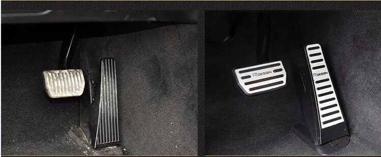 Accessori auto Pedale del freno a gas dell'acceleratore in lega di alluminio Volvo XC90 2016 AT, pastiglie pedali antiscivolo copre lo styling