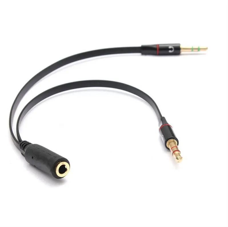 3.5mm 1 femelle à 2 mâle casque écouteur câble Audio adaptateur séparateur de micro cordon connecté à un ordinateur portable