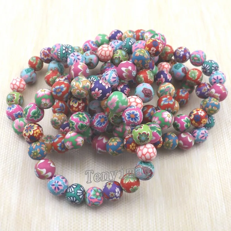 Fashion polymer clay bracelets whole Bohemian beaded bracelets Kid's gift267P