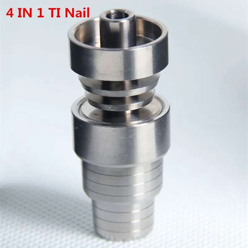 Fully Adjustable Titanium Nails 6 in 1 fit for 10/14/18mm Female and male joint glass pipe 3 parts Domeless Titanium Nail Carb Factory Price