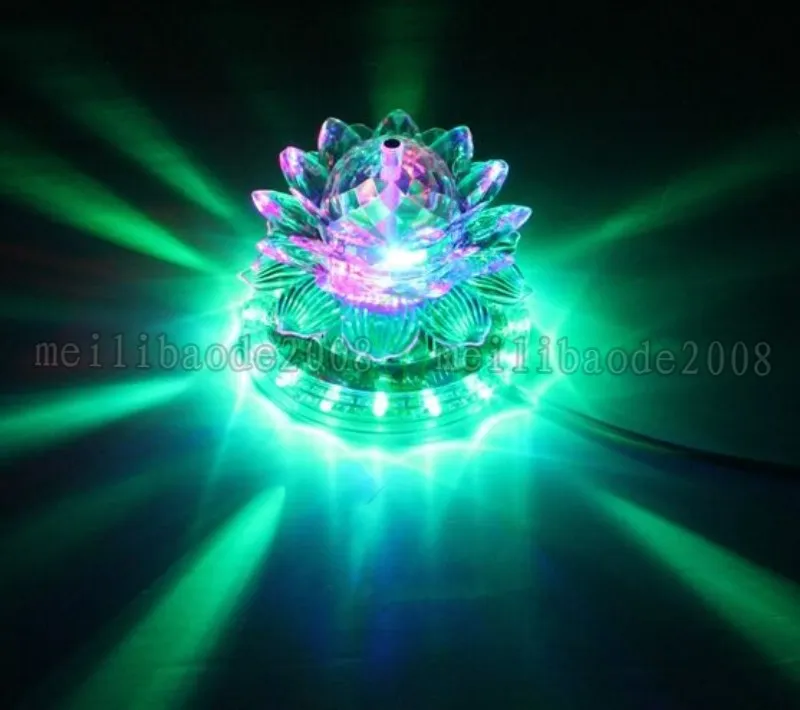 새로운 로터스 효과 빛 자동 회전 11W LED RGB 크리스탈 무대 조명 구슬 램프 가정 장식 DJ 디스코 바 선물 Myy