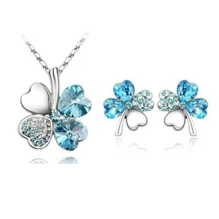 12 Conjunto de alta qualidade Crystal Diamond Pingente Colar e Brincos Define uma variedade de estilos para mulheres conjunto de jóias
