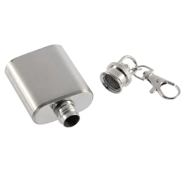 Mini flacon de hanche en acier inoxydable, solide et Durable, Portable de 1oz, flacon d'alcool et de vin avec porte-clés, de haute qualité par expédition dhl