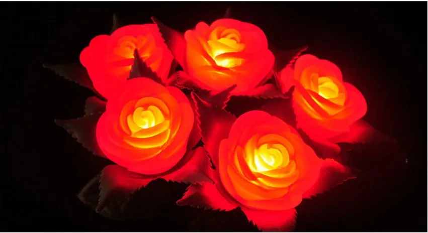 Wedding LED Rose Flower Night Light toy LED flower valentine gift rose electronic rose Led light wedding decoration