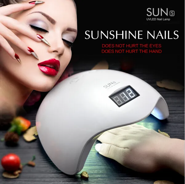 Gel Nail Dryer Lamp 48W Sun5 White Light Profession Manicure Led Uv Fit Curing All Polish Art Tools