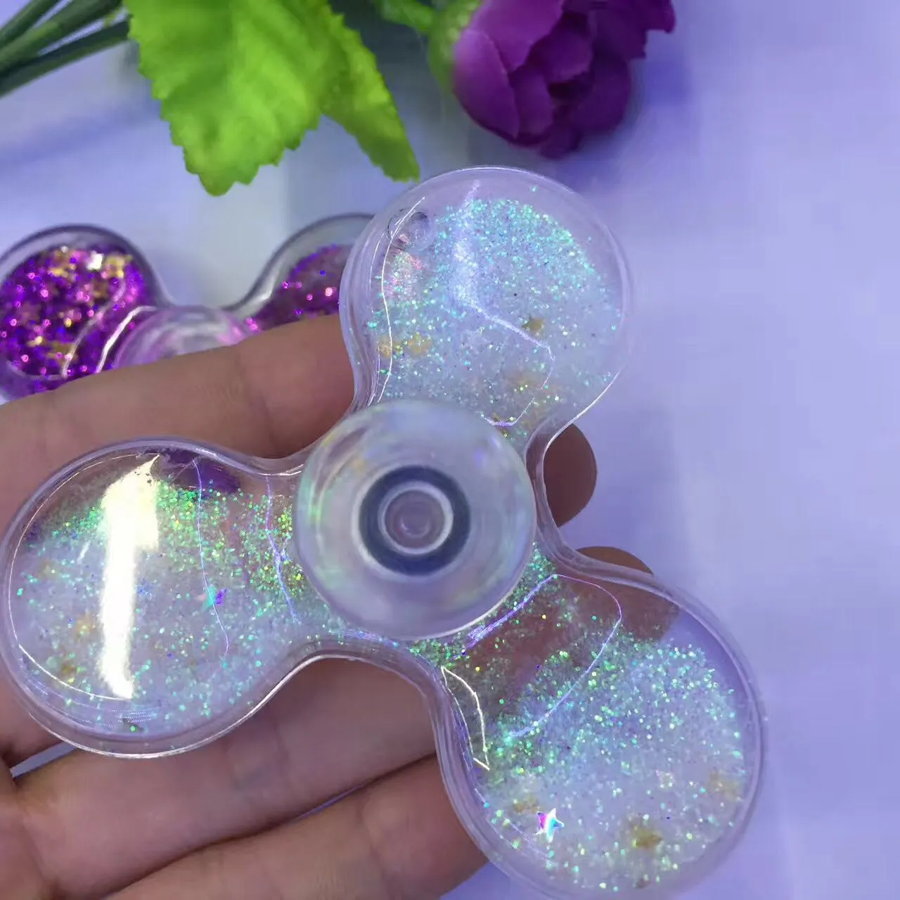 Glitter fidget spinner hot sale