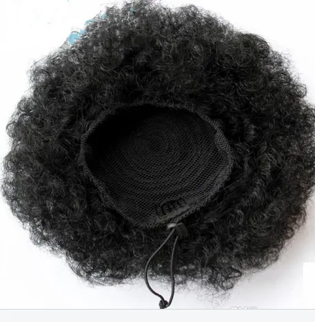 100g-160g Kurze 12 Zoll verworrene lockige Echthaar-Pferdeschwänze mit Kordelzug, Clip aus reinem brasilianischem Haar, natürliche Haarquaste für schwarze Frauen