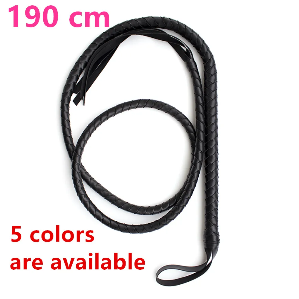 190 CM de long fouets en cuir Flogger Ass fessée Bondage esclave dans les jeux pour adultes pour les Couples, jouets sexuels fétichistes amusants pour les femmes et les hommes