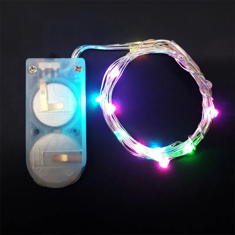 LED lamp string spot koperdraad lamp string blauw 2m 20 lamp 2032 knop batterij box Xmas Deco 3D licht