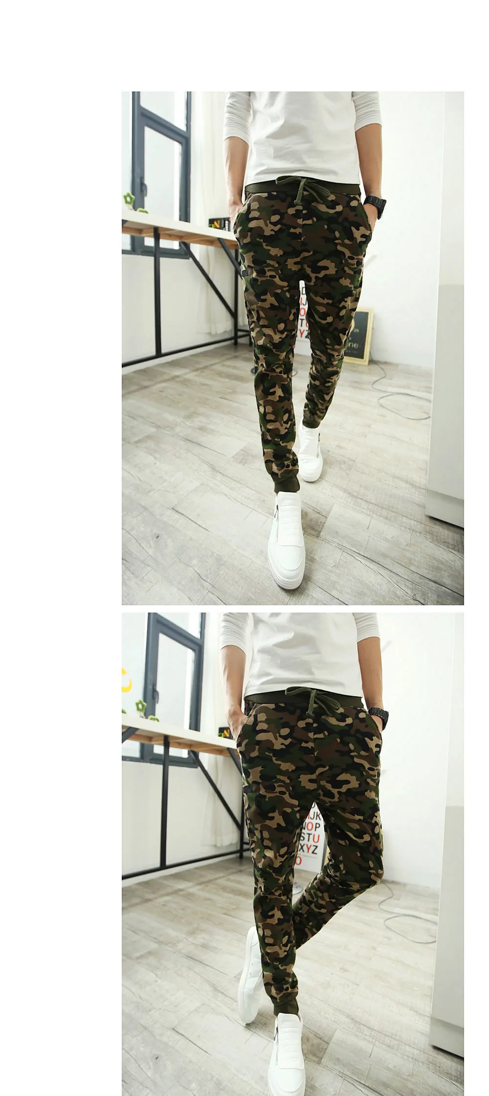 Camo Baggy Joggers Mens Lange Harem Broek Mode Slim Fit Camouflage Jogging Broek Mannen Harem Sweatpants Cargo Pants voor Casual Wear