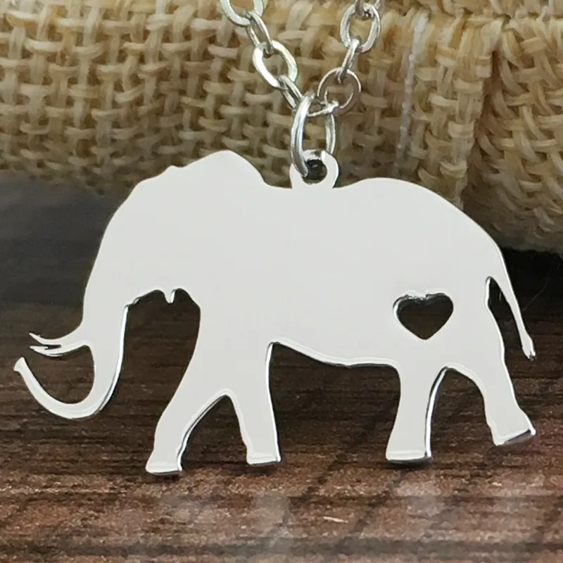 Collana con ciondolo a forma di elefante Gioielli con catena a maglie con ciondolo in acciaio inossidabile uomini e donne Regali bambini all'ingrosso