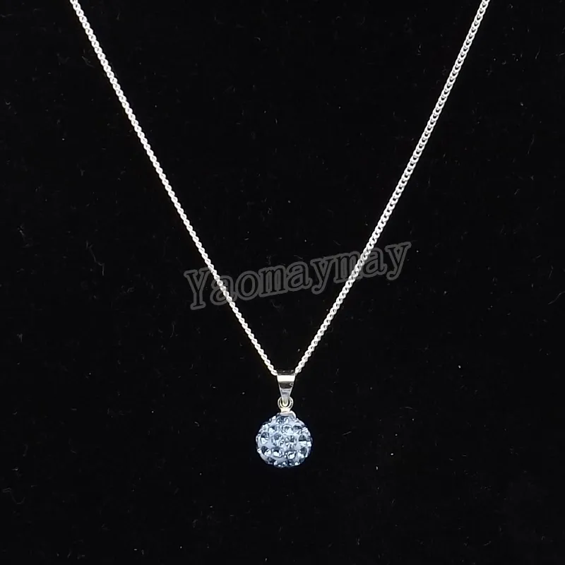 / 10 couleurs Boule à facettes strass Pendentif 45cm plaqué argent Sautoirs Pour Party Livraison gratuite