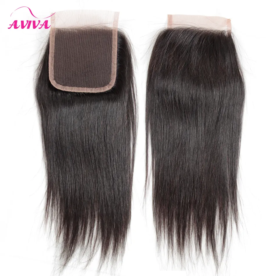 8A Brazilian Peruvian Malaysian Indian Cambodian Straight Virgin Hair Weaves 3 Bundles With Lace Closures Cheap Remy Human Hair Ex3180373