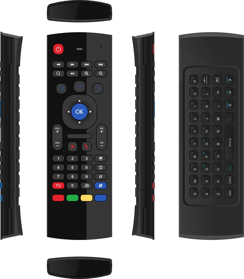 MX3 2.4GHz Teclado sem fio x8 Air Fly Mouse Controle remoto Somatossensory IR Aprendizagem 6 Eixo para o Google Android TV Box