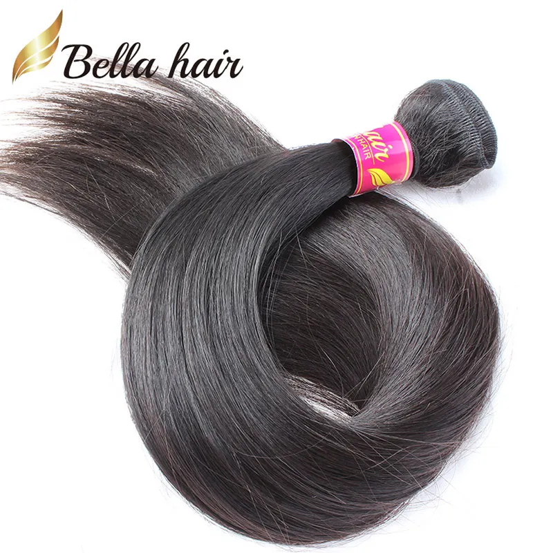 Bella Top Quality 11a برازيلي برازيلي البكر البكر البشري بشكل مستقيم غير مجبر سميكة كاملة ملحقات نسج الشعر يمكن أن مصبوغ إلى 613 أطول 42 بوصة