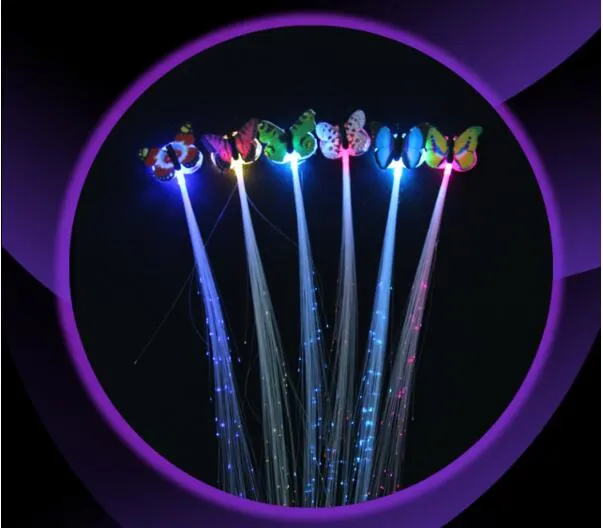 LEDブレードヘアピンのノベルティデコレーションパーティーホリデーのための飾り、光ファイバーフリーフィッピングによるヘアエクステンション