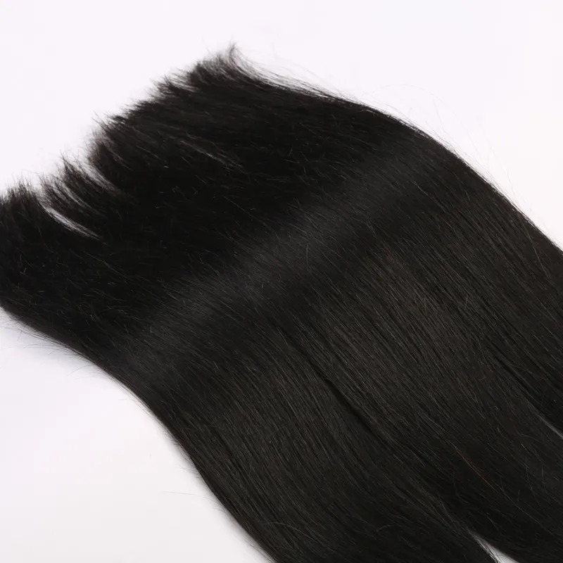 Fasci di tessuto capelli umani di colore naturale 1B Estensioni dei capelli peruviani Capelli lisci 8 pollici-30 pollici 100% non trasformati Commercio all'ingrosso economico