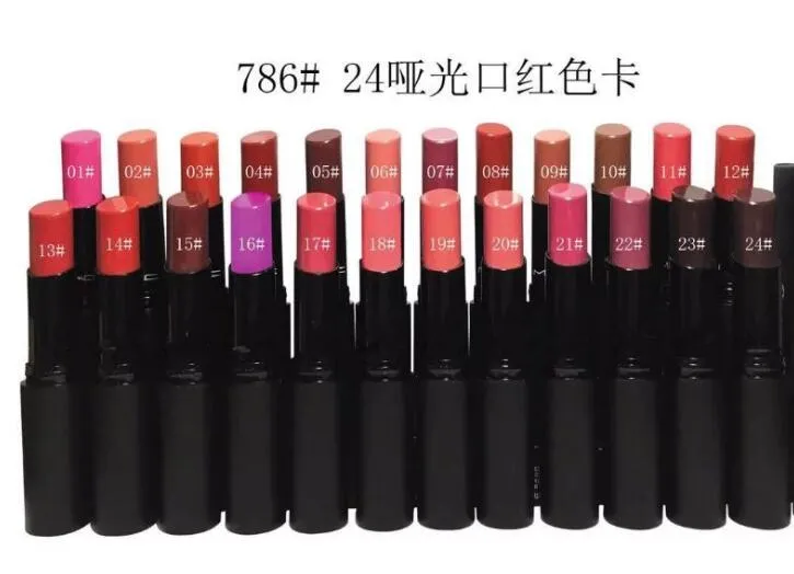 24 pcs Hot Good Quality Lowest Selling Selling Good Sale Ny Makeup Matte Läppstift 3G Gratis frakt