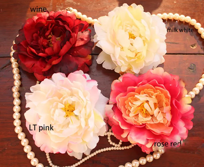 Dia: 11cm/4.3 -tums 50 st gratis frakt Emulational Silk Peony Flower Head For Home, Garden, Wedding eller Beauty's Hat eller Dress Decoration Holiday