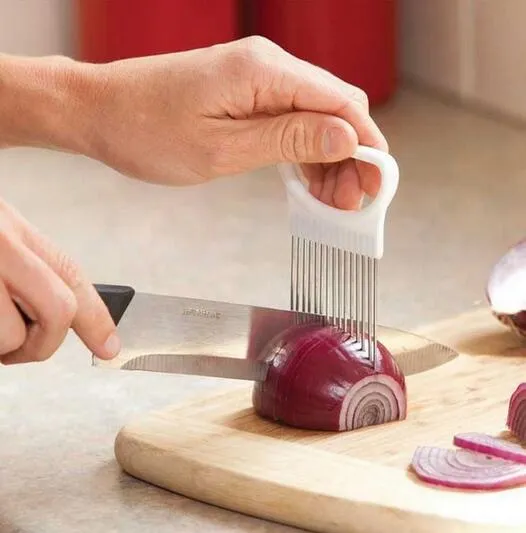 Handige keuken koken tool ui tomaat plantaardige slicer snijhulpgeleiderhouder fruit slicing snijder gadget