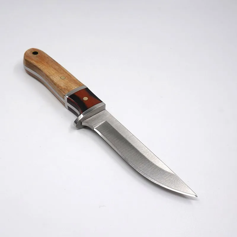 Nuevo K89 Cuchillo de caza de hoja fija Cuchillo Bowie táctico recto Acero 5CR13MOV con mango de madera Herramientas de supervivencia para acampar al aire libre