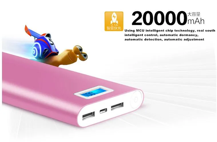 Uppladdningsbara Skatt 20000 MAH Power Banks Milliampere Stor kapacitet Mobile Powerbank General Mobiltelefon