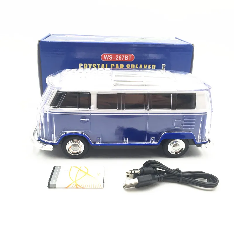 Bärbar högtalare Bus Bluetooth Högtalare LED Light USB Portable Mini Bus Speakers Bilspelare Trådlös Bluetooth-högtalare